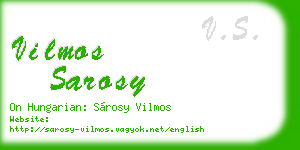vilmos sarosy business card